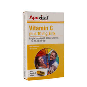 کپسول ویتامین C پلاس زینک 10 میلی گرم 40 عدد آپوویتال Apovital