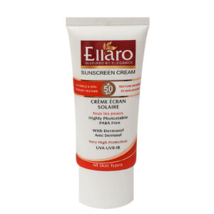 کرم ضد آفتاب SPF50 مناسب انواع پوست 50 میلی لیتر الارو Ellaro