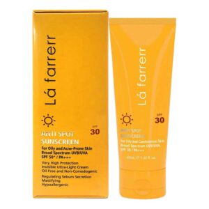 La Farrerr Anti Spot Sunscreen Cream for Oily and Acne Prone Skin (SPF30) 40 ml