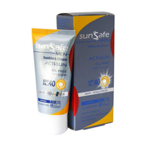 کرم ضد آفتاب فاقد چربی spf40 آقایان مناسب برای انواع پوست سان سیف
