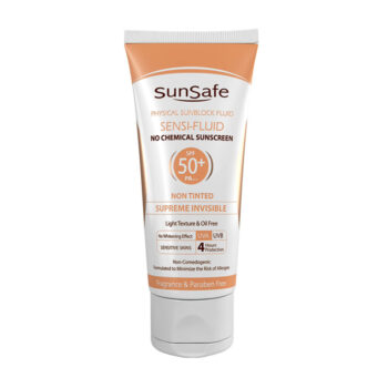 فلوئید ضد آفتاب SPF50+ فیزیکال مناسب پوست ‌های حساس 50 میلی لیتر سان سیف Sunsafe