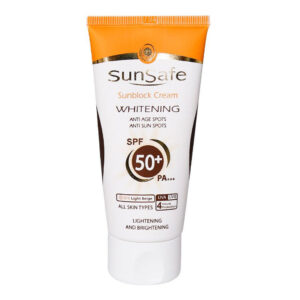 کرم ضد آفتاب SPF50 روشن کننده مناسب انواع پوست 50 گرم سان سیف Sunsafe