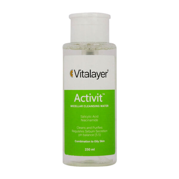محلول پاک کننده آرایش اکتی ویت مناسب پوست چرب و مختلط 250 میلی لیتر ویتالیر Vitalayer