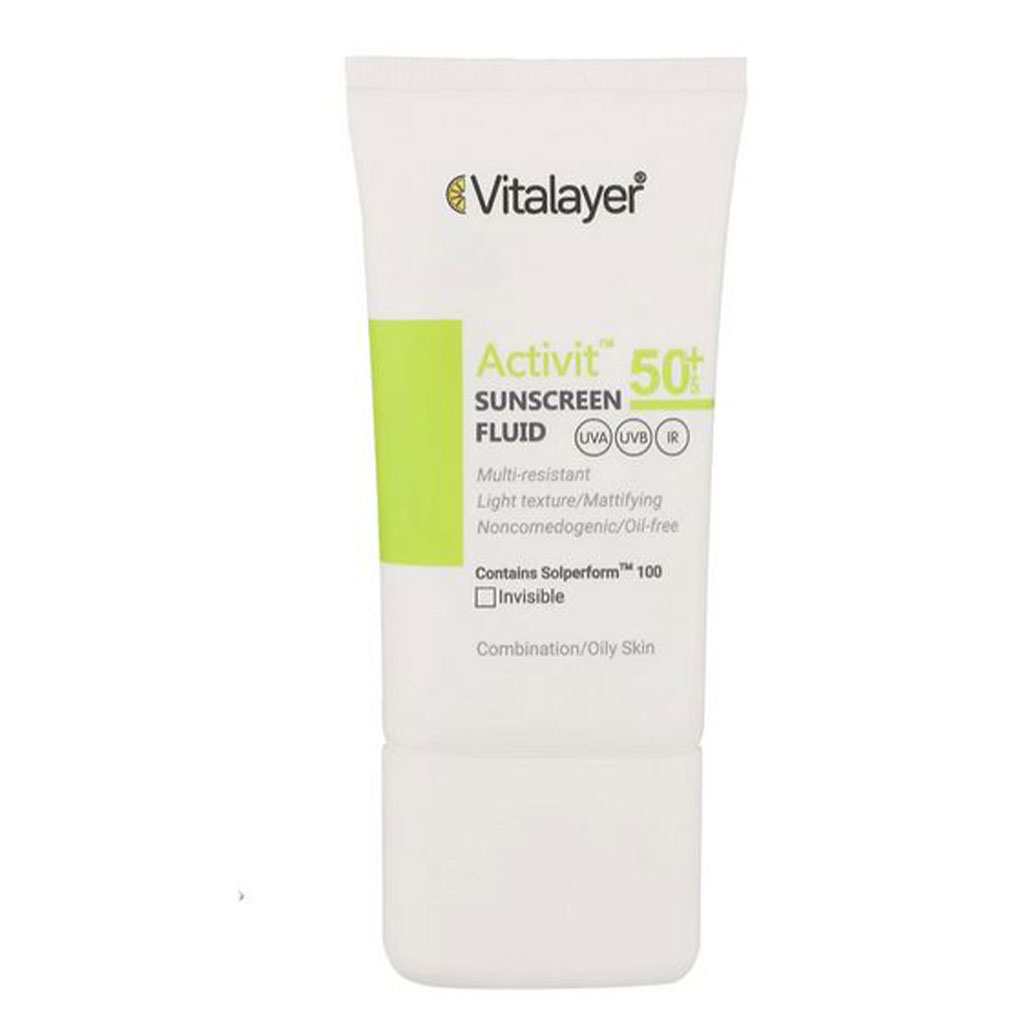 فلوئید ضد آفتاب SPF50 اکتی ویت 50 میلی لیتر ویتالیر Vitalayer
