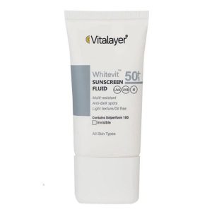 فلوئید ضدآفتاب ضد لک SPF50 وایت ویت 50 میلی لیتر ویتالیر Vitalayer