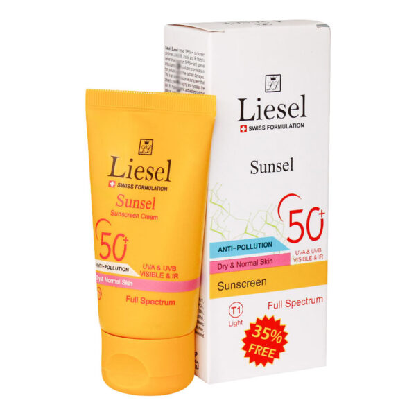 Liesel Sunsel Dry And Normal Skin Sunscreen Cream SPF50,T1, 40 ml