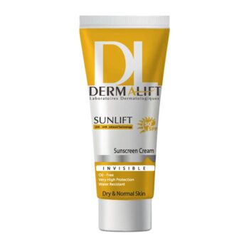 کرم ضد آفتاب بی رنگ SPF50 مناسب پوست خشک و نرمال 40میلی لیتر درمالیفت Dermalift