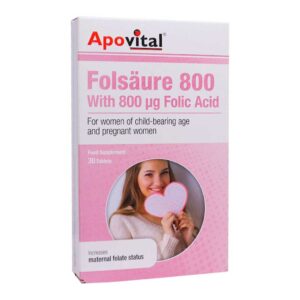 قرص اسید فولیک ۸۰۰ تعداد 30 عدد آپوویتال Apovital
