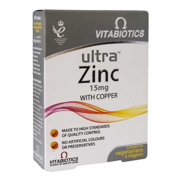 قرص اولترا زینک 15 میلی گرم 60 عدد ویتابیوتیکس Vitabiotics