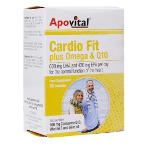 کپسول کار دیوفیت پلاس امگا و کیوتن 30 عدد آپوویتال Apovital