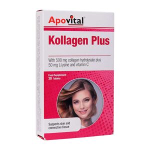 قرص کلاژن پلاس حاوی ویتامین C و لیزین 30 عدد آپوویتال Apovital