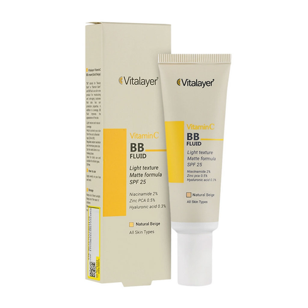 بی بی فلوئید رنگی ویتامین سی 30 میلی لیتر ویتالیر vitalayer ( بژ طبیعی)