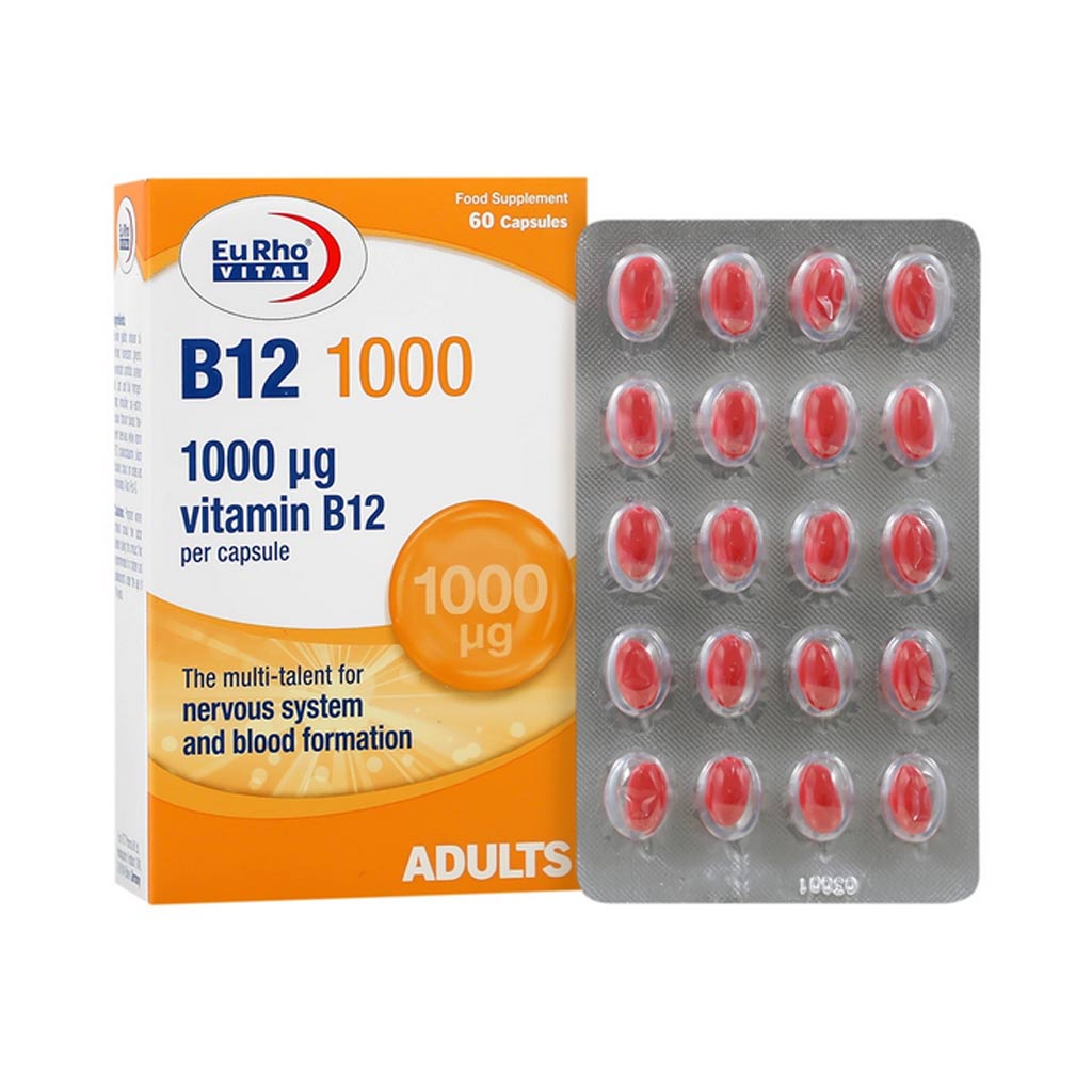 کپسول ویتامین ب12 1000میکروگرم 60 عدد یوروویتال Eurho Vital