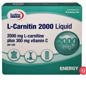 ویال ال کارنیتین یوروویتال - 2000 میلی گرم بسته 6 عددی