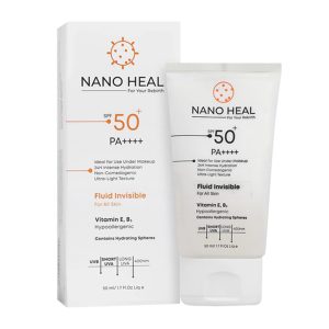 فلویید ضد آفتاب بی رنگ +SPF50 انواع پوست 50 میلی لیتر نانوهیل Nano Heal